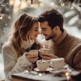 Winter Romance: A Couple's Snowy Embrace