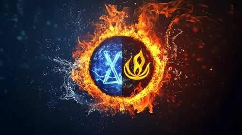 Water and Fire Elemental Art