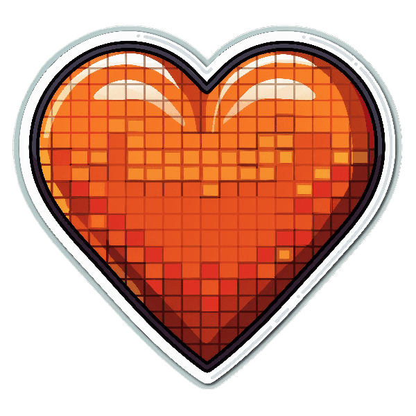 Modern Pixel Heart Print POD Design