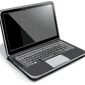 Glossy Screen Laptop with Metallic Design