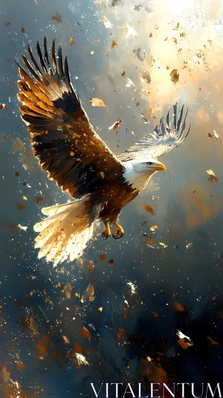 Majestic Eagle in Flight AI Image