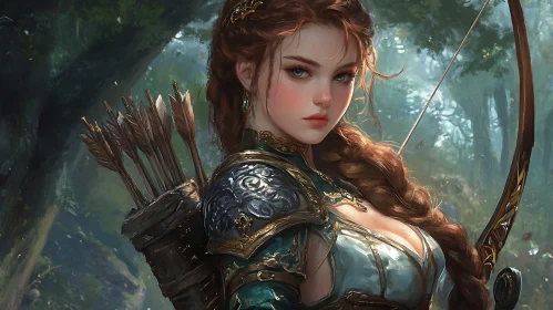 Female Warrior with Bow and Arrow