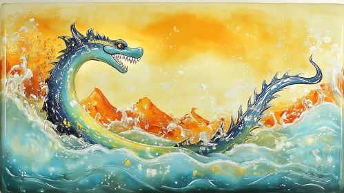 Mythical Sea Serpent Art