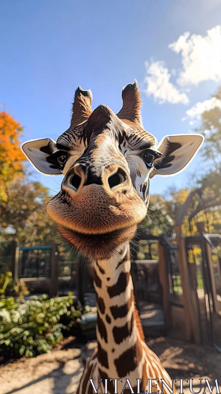 Inquisitive Giraffe Portrait AI Image