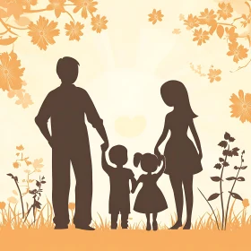 Family Silhouette Art Print