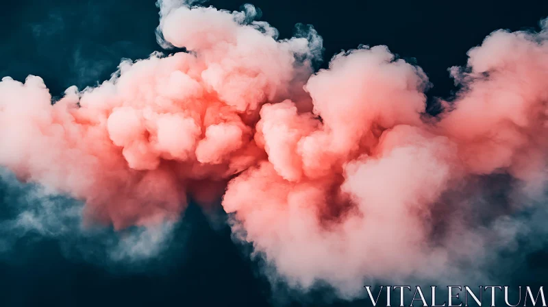 AI ART Abstract Pink Smoke Cloud on Dark Background