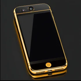 Elegant Gold Smartphone with Black Touchscreen