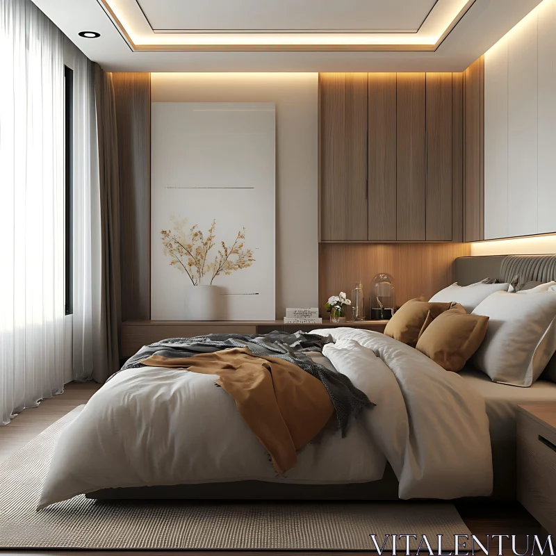 Modern Chic Bedroom AI Image