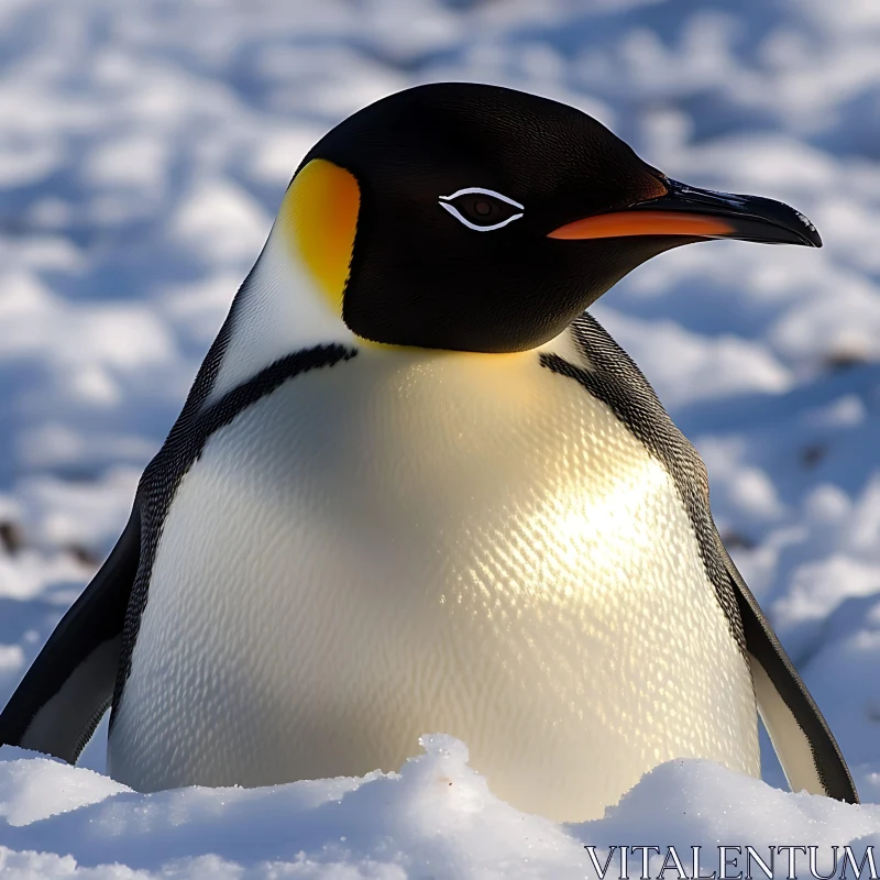 AI ART Emperor Penguin in Winter Scene