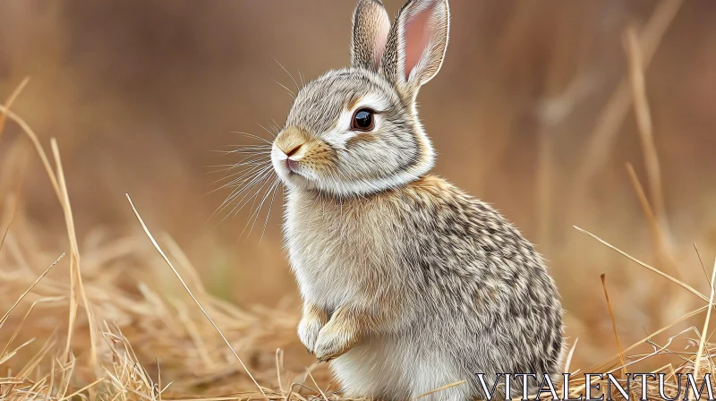 Cute Rabbit in the Grass AI Image