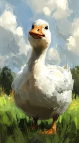 Majestic Duck in Open Field