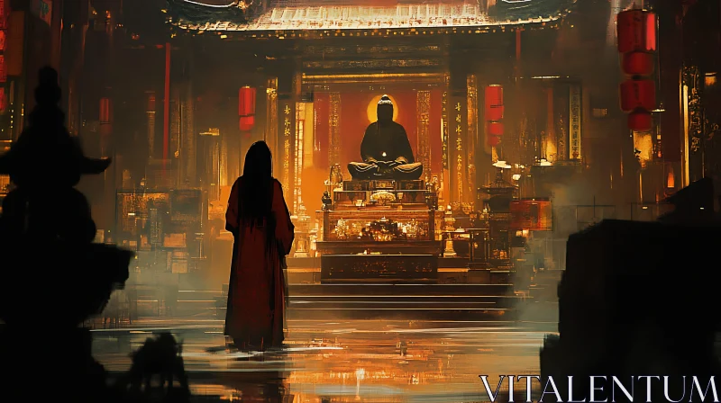 Red Robe in Temple AI Image