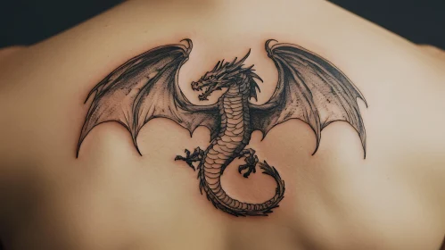 Detailed Dragon Tattoo Design