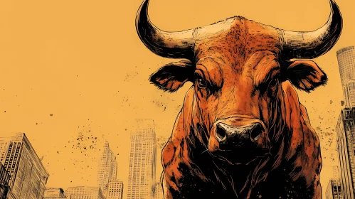 Urban Strength: Bull Centerpiece