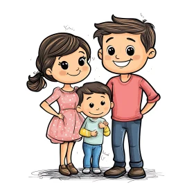Wholesome Family Cartoon Art