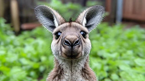 Expressive Kangaroo Face in Natural Setting