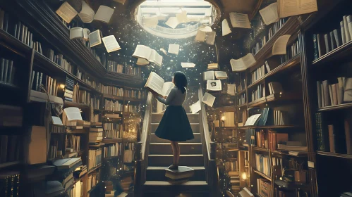 Enchanting Library Scene