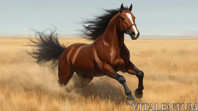 AI ART Majestic Horse Running in the Wild