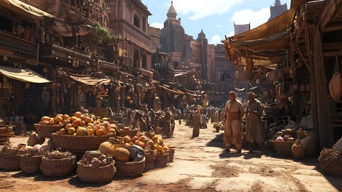 Vibrant Marketplace in Ancient City