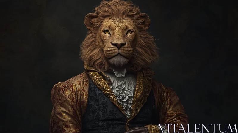 Majestic Lion Portrait AI Image