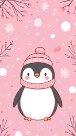 Cute Penguin with Pink Hat