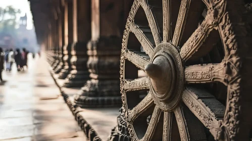 Temple Wheel Stone Carving