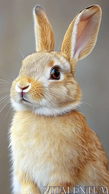 Adorable Bunny with Perked Ears AI Image