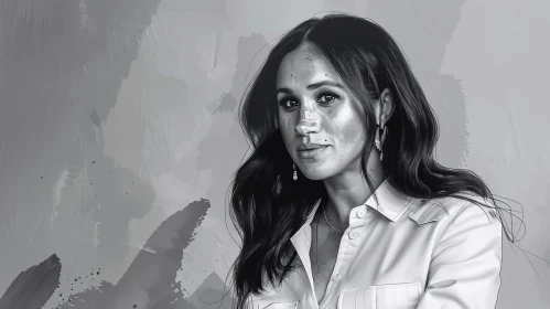 Artistic Meghan Markle Monochrome Image