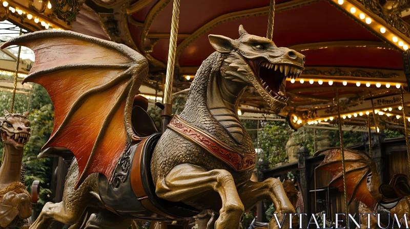 AI ART Carousel Dragon Figure Nostalgic Ride