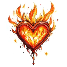 Burning Passion Heart Artwork
