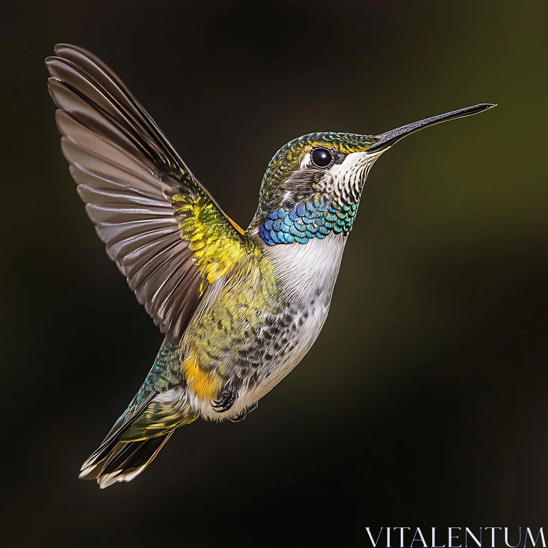 AI ART Mid-Air Hummingbird: A Study in Color