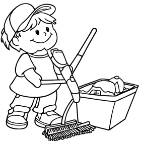 Whimsical Cleaning Cartoon for Children