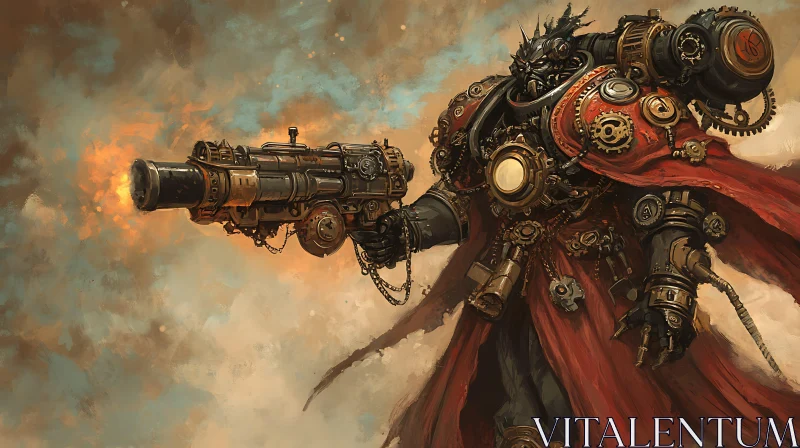 AI ART Intricate Steampunk Warrior Artwork