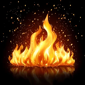 Dancing Fire with Glowing Embers