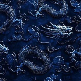 Blue Dragon and Cloud Motif