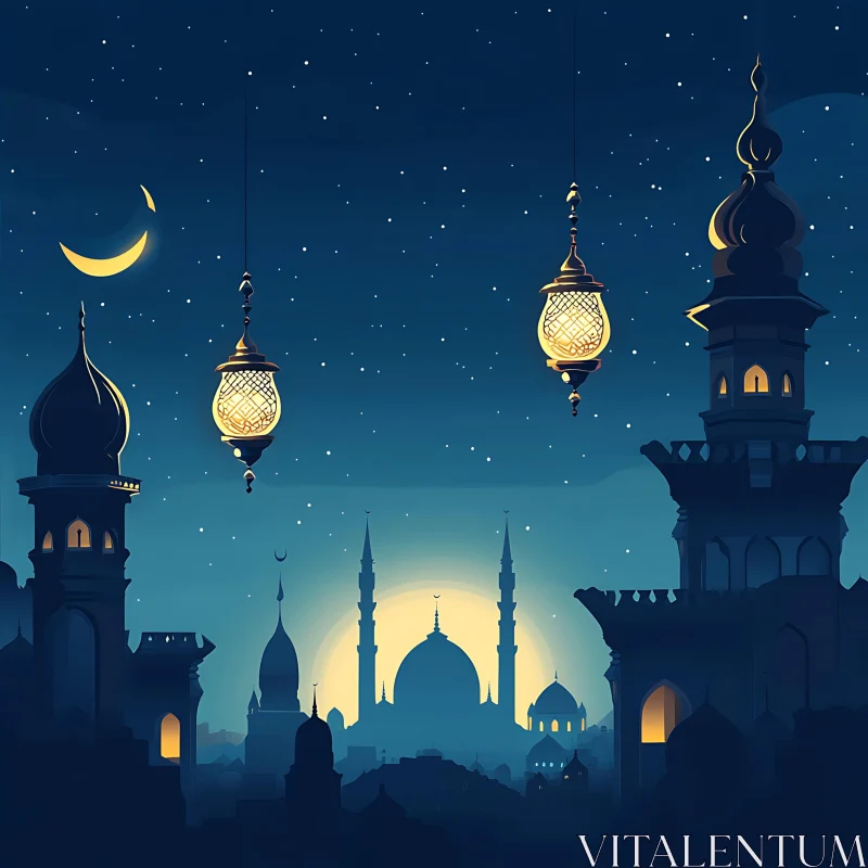 Ramadan Night AI Image