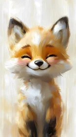 Cute Animal Art: Smiling Fox