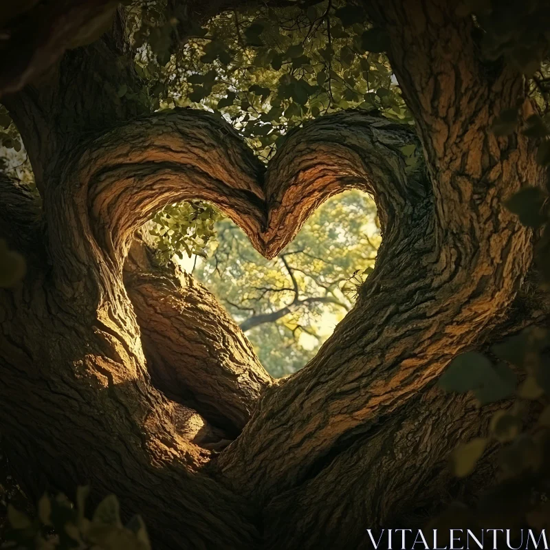 AI ART Tree Heart: Nature's Romantic Gesture