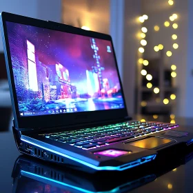 Modern Gaming Laptop with Illuminated RGB Keys