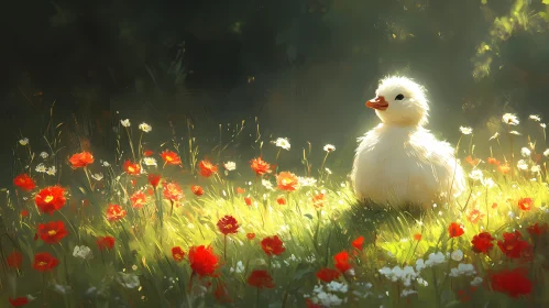 Gentle Sunlit Duckling