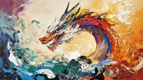 Dragon in Abstract Colors