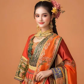Portrait of Woman in Traditional Clothing