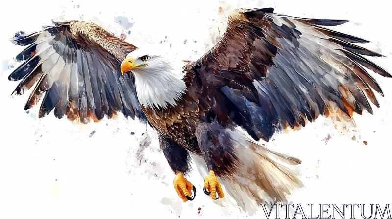 Eagle Soaring Illustration AI Image