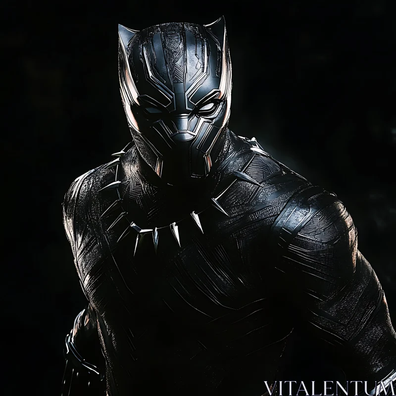 AI ART Marvel's Black Panther in Shadow