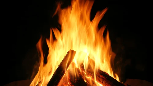 Intense Fire Flames with Glowing Heat