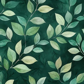 Elegant Green Leaves Seamless Pattern