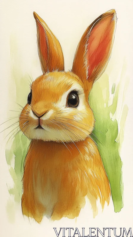 Adorable Rabbit Artwork with Pastel Colors AI Image