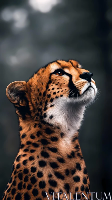 AI ART Cheetah Looking Upward