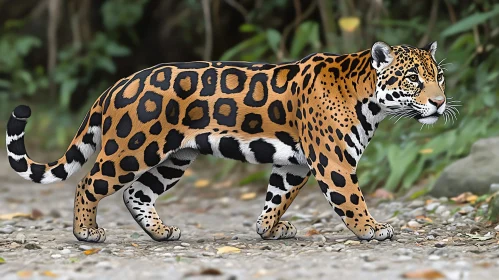 Jaguar Stalking Through the Jungle