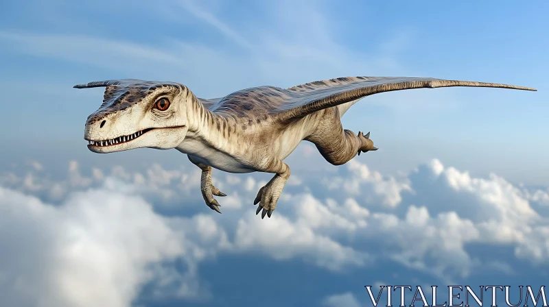 AI ART Ancient Skies: A Reptile in Flight